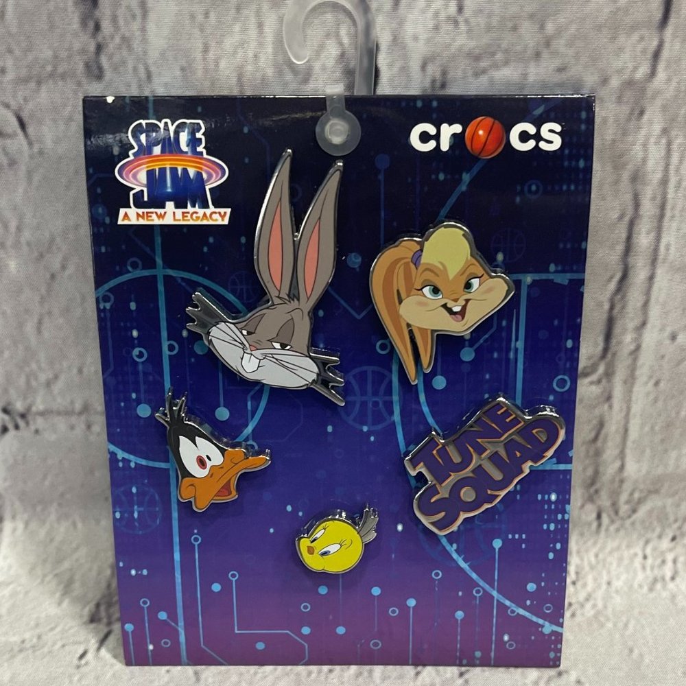 NEW Crocs Space Jam Jibbitz Metal 5 Pack